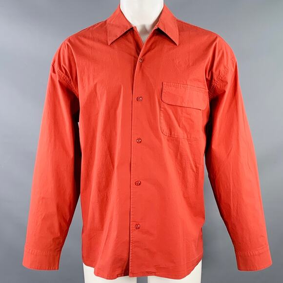 YMC Size L Wray Red Brick Cotton Blend One Pocket Long Sleeve Shirt - Picture 1 of 6